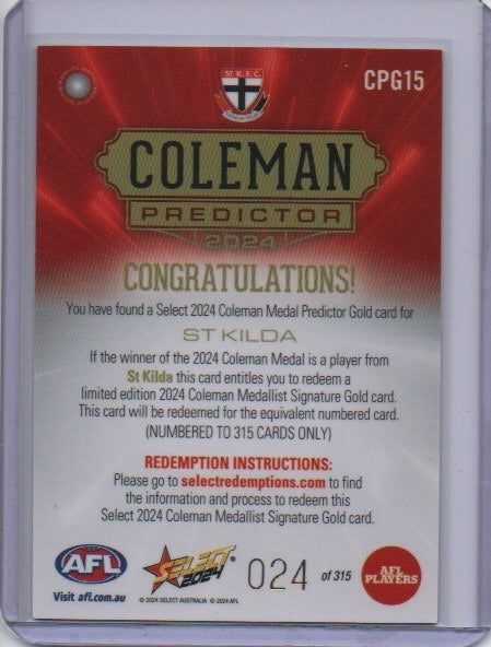 Coleman Predictor Gold - St Kilda