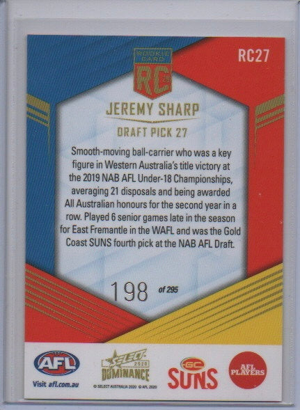 Rookie Card -Jeremy Sharp