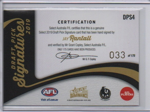 Jay Rantall - Draft Pick Signature