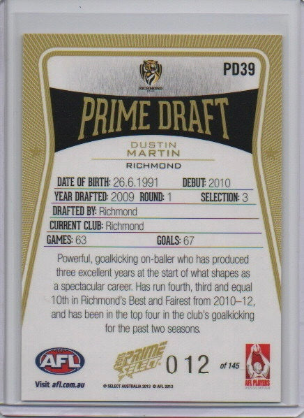 Dustin Martin Prime Draft